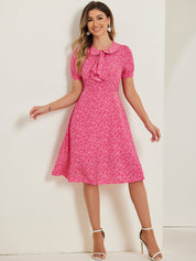 Petrella - Women’s Floral Peter Pan Collar Dress