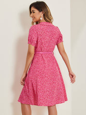 Petrella - Women’s Floral Peter Pan Collar Dress