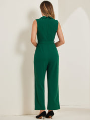 Luvessa – Women’s Sleeveless Belted Office Jumpsuit