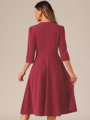 Seravelle - Women’s A-Line Work Midi Dress