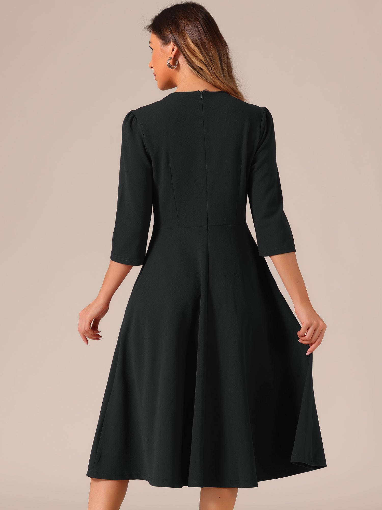 Seravelle - Women’s A-Line Work Midi Dress