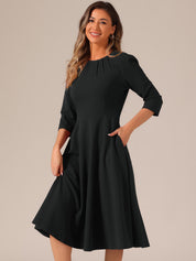 Seravelle - Women’s A-Line Work Midi Dress