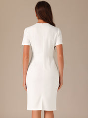 Marvella – Women’s Tweed Trim Workwear Dress