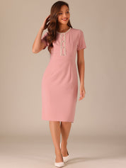Marvella – Women’s Tweed Trim Workwear Dress