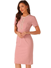 Marvella – Women’s Tweed Trim Workwear Dress