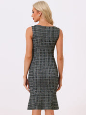 Plaivella - Women’s Plaid Sleeveless Bodycon Dress