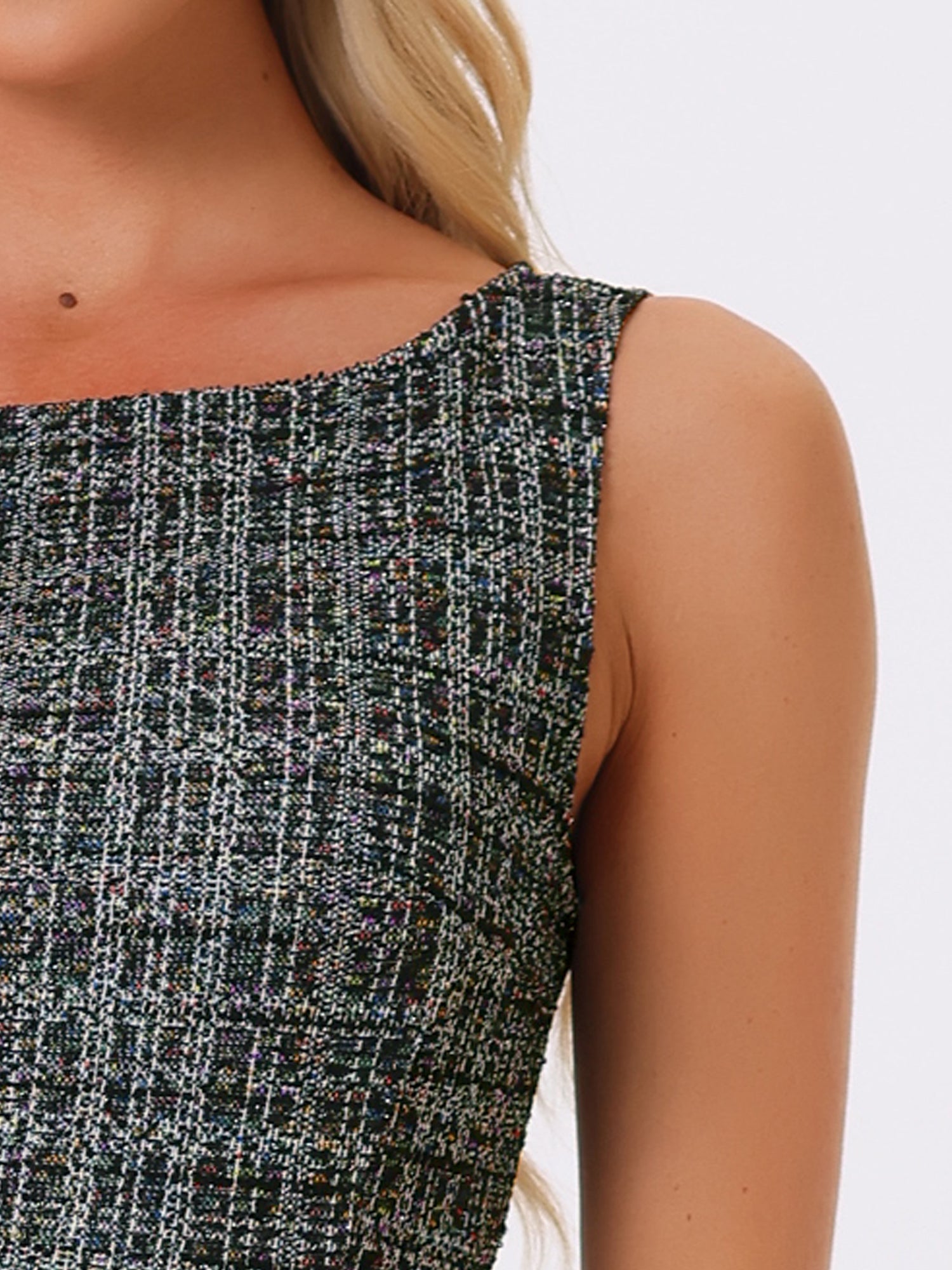 Plaivella - Women’s Plaid Sleeveless Bodycon Dress