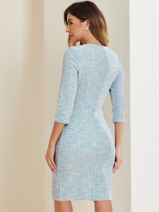Velmora – Women’s Plaid Tweed Sheath Dress