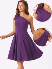 Bowvera - Women’s One Shoulder Cocktail Dress