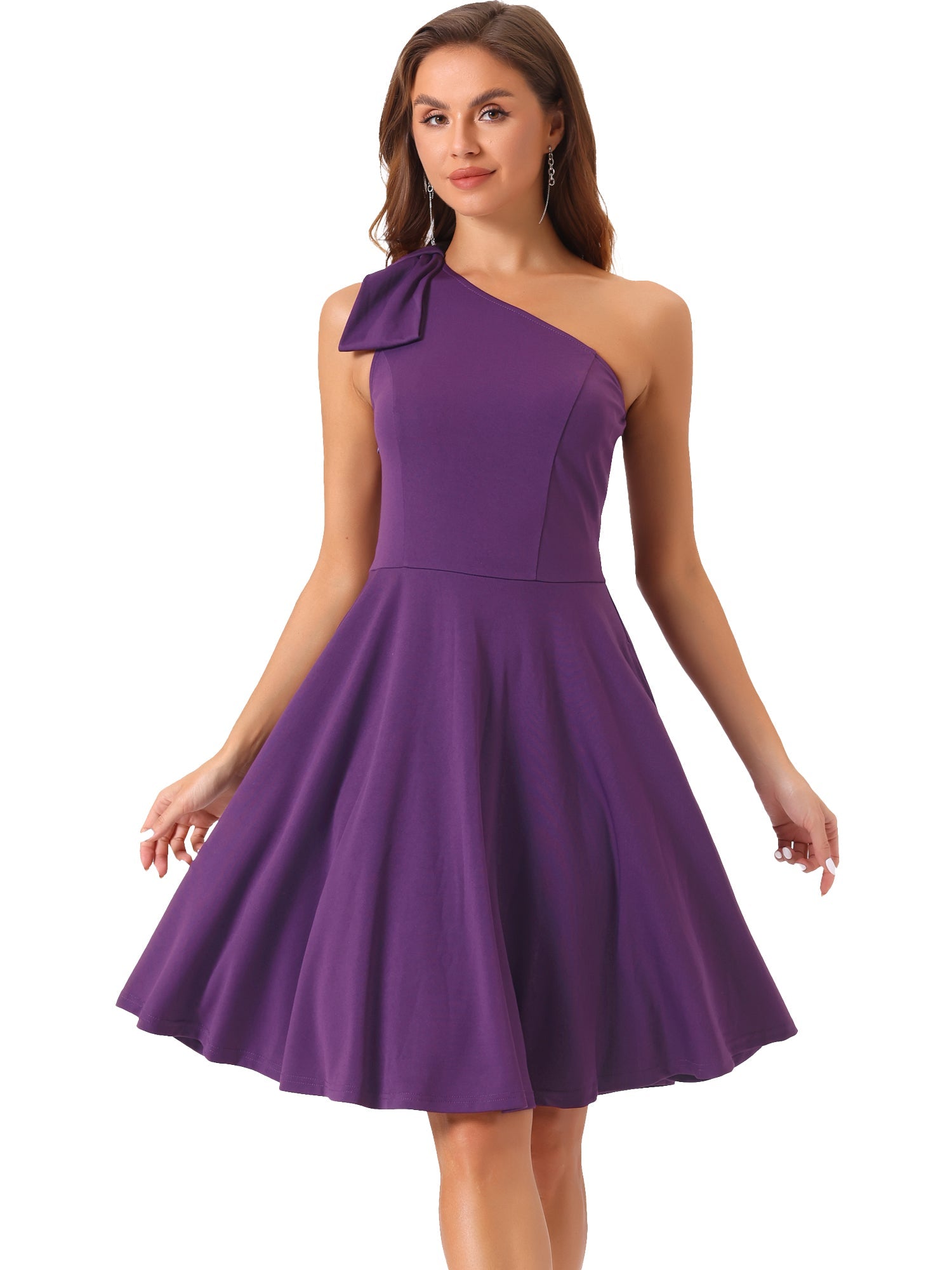 Bowvera - Women’s One Shoulder Cocktail Dress