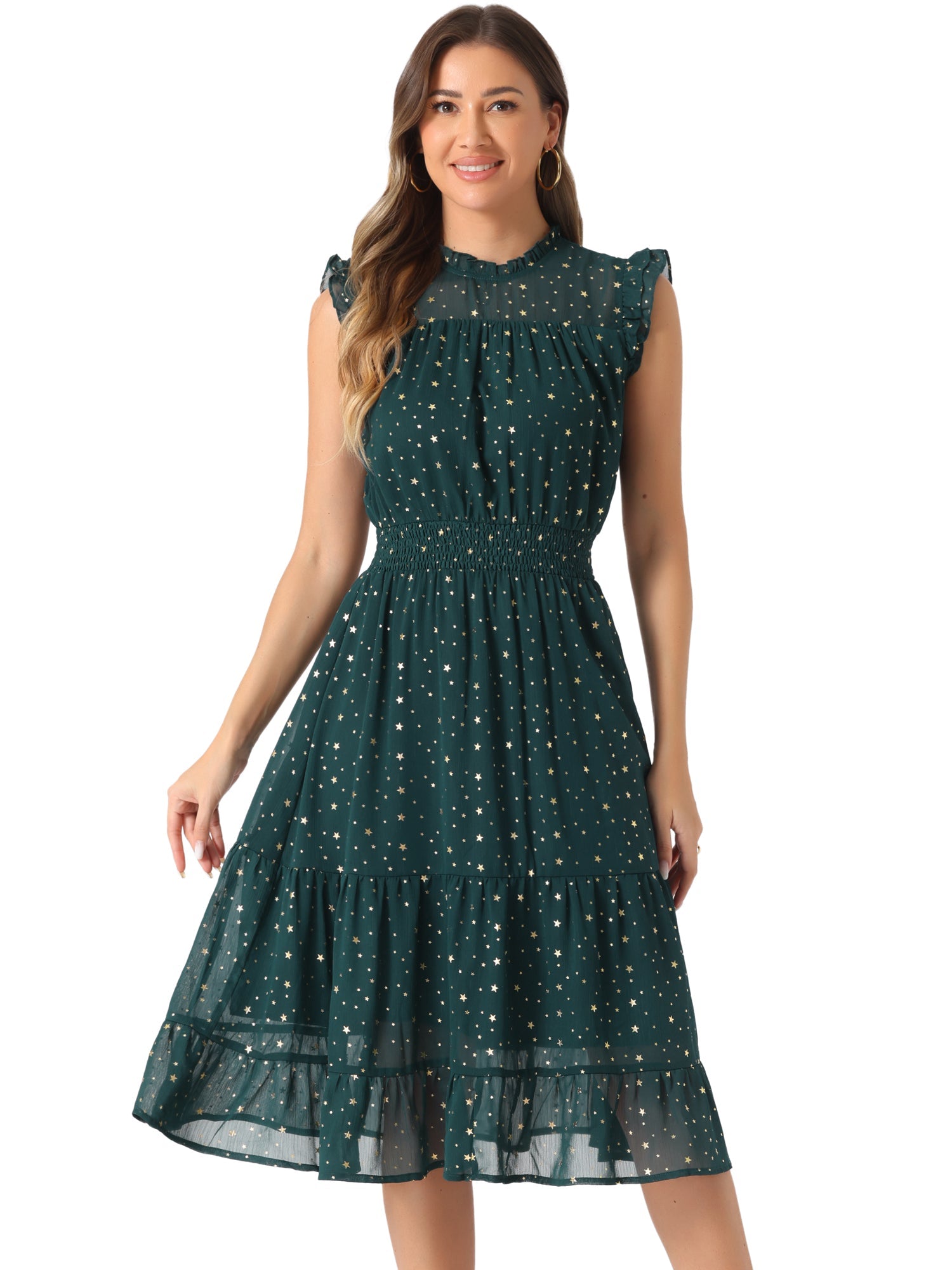 Stellara – Women’s Star Print A-Line Dress