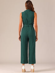 Cotviera - Women’s Button Down Wide Leg Jumpsuit