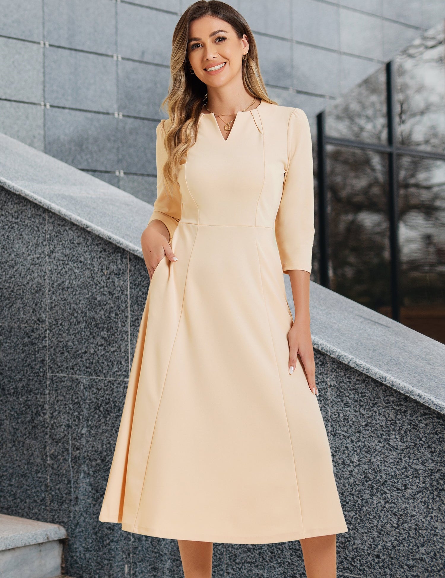 Lunavelle - Women’s A-Line Summer Midi Dress