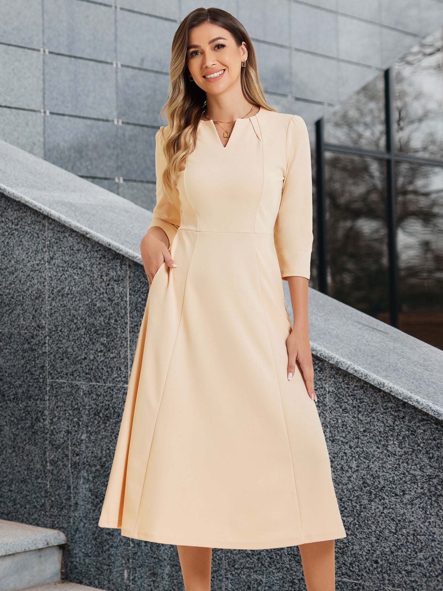 Lunavelle - Women’s A-Line Summer Midi Dress