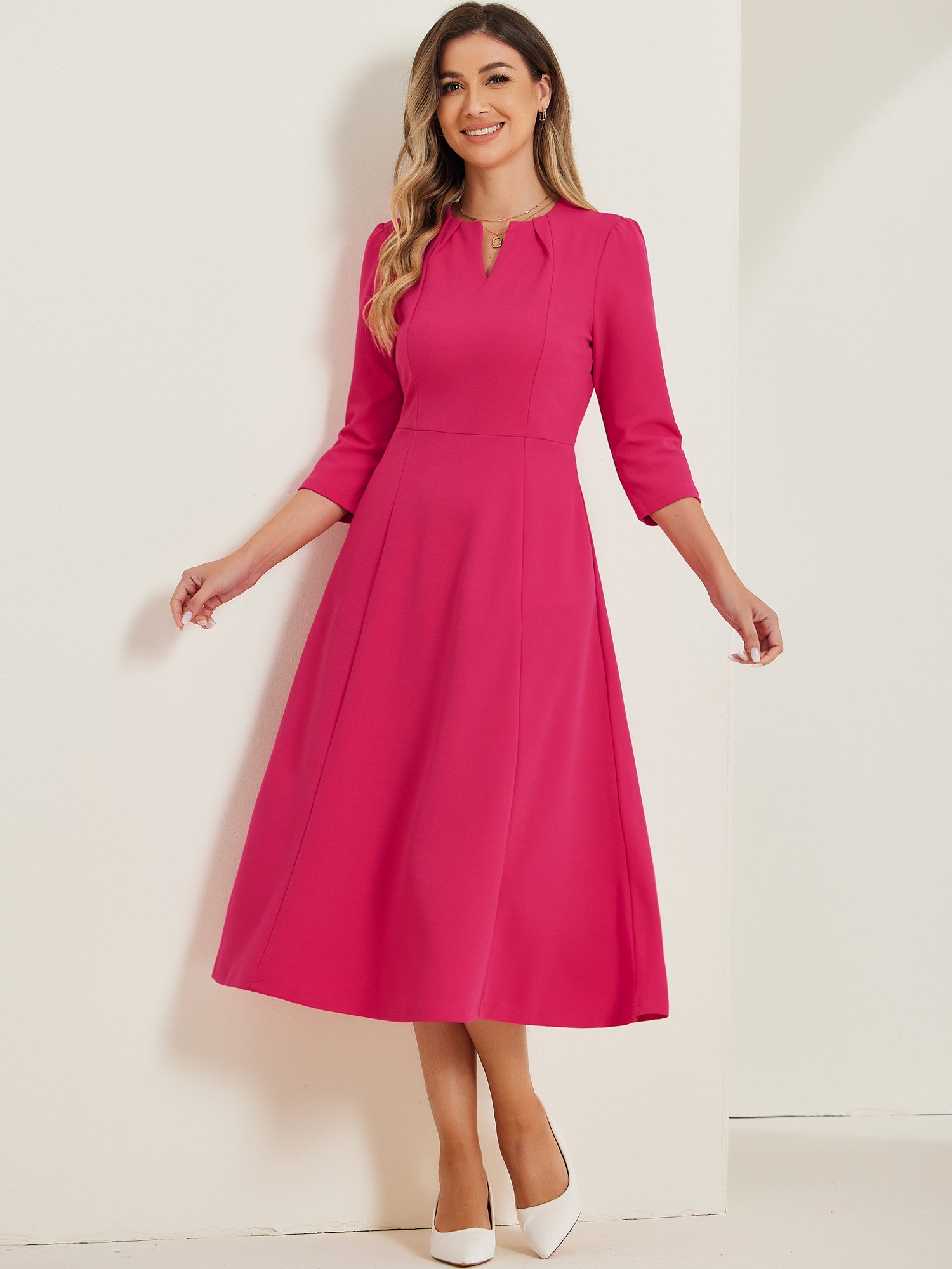 Lunavelle - Women’s A-Line Summer Midi Dress