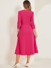 Lunavelle - Women’s A-Line Summer Midi Dress