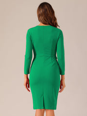 Ofivella - Women’s 3/4 Sleeve Sheath Work Dress