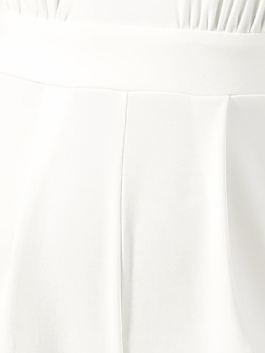 Meshvella - Women’s V-Neck Wide Leg Jumpsuit
