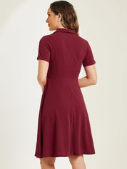 Elvaria – Women’s Vintage Collar Fit & Flare Midi Dress