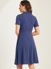 Elvaria – Women’s Vintage Collar Fit & Flare Midi Dress
