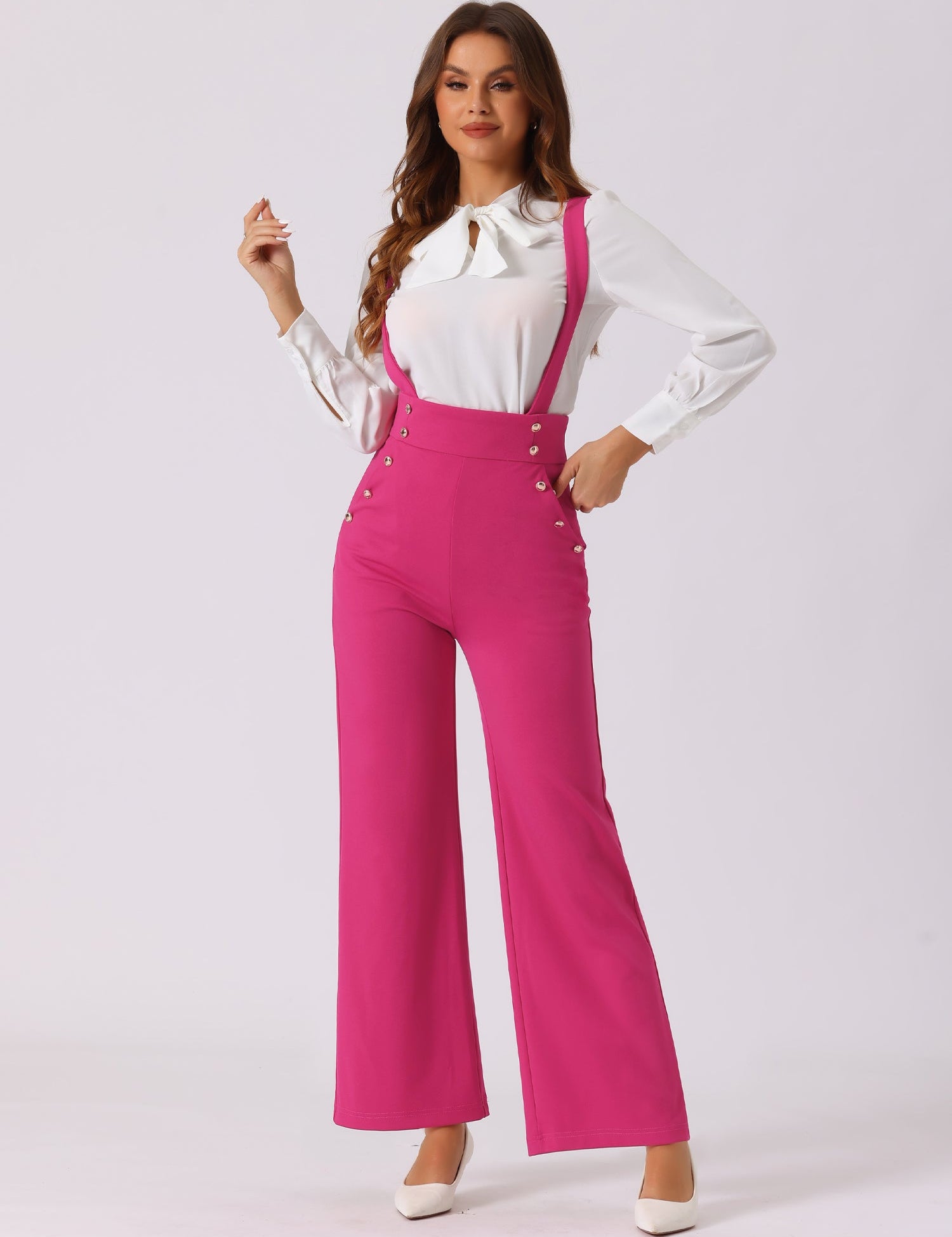 Suspira - Women’s Wide Leg Suspender Jumpsuit