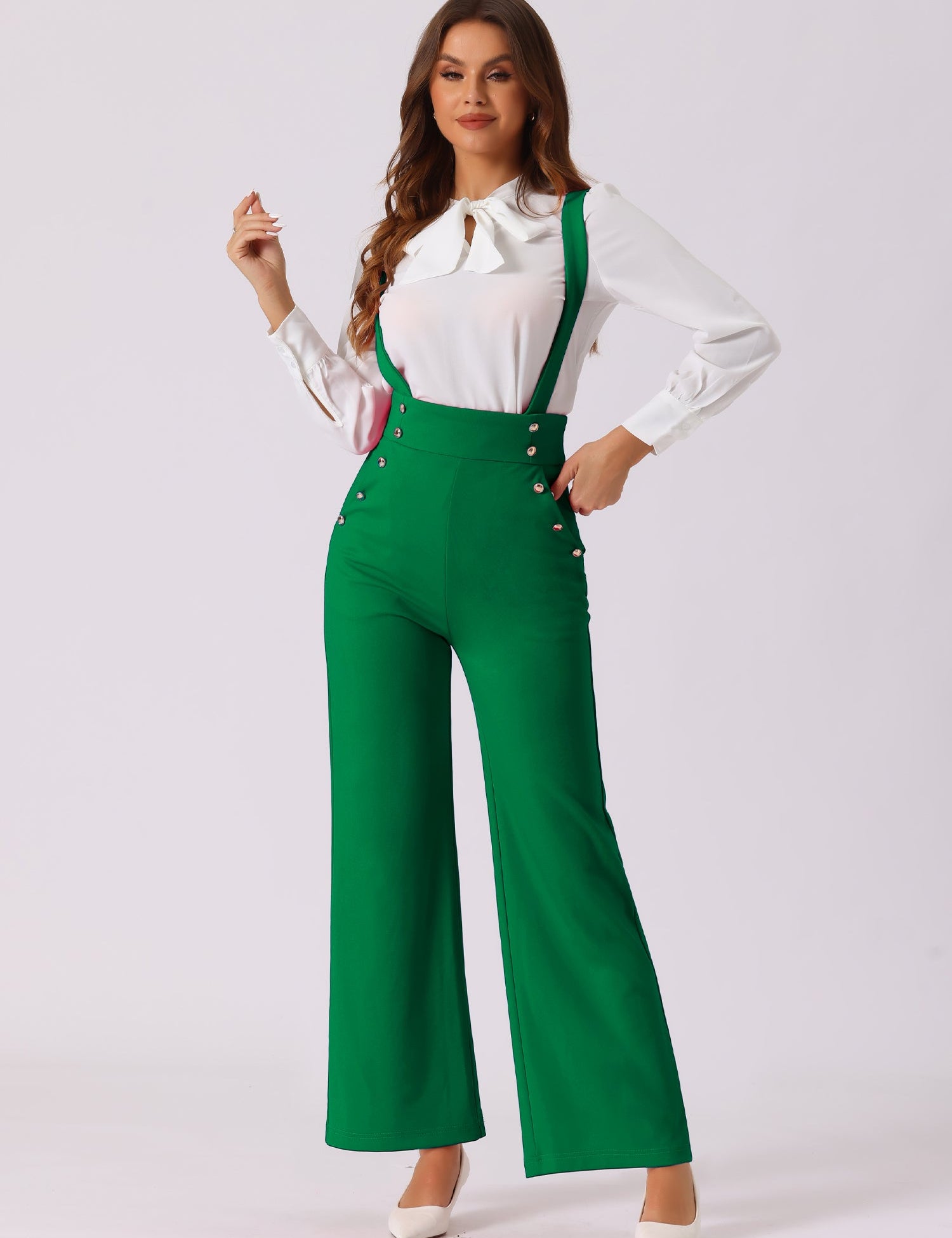 Suspira - Women’s Wide Leg Suspender Jumpsuit