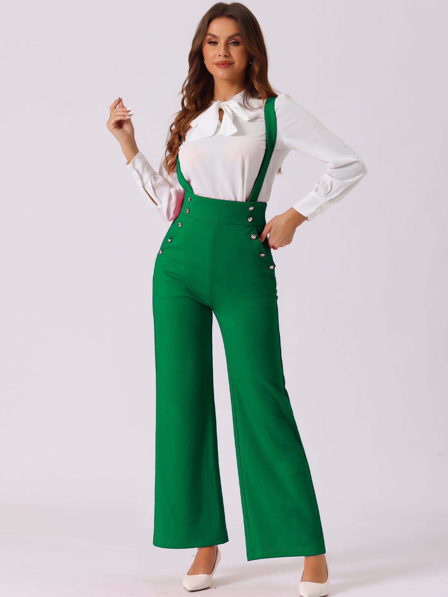 Suspira - Women’s Wide Leg Suspender Jumpsuit