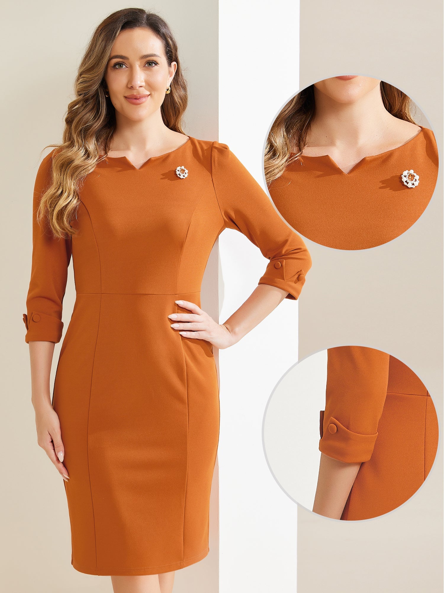 Wrapvera - Women’s Wrap Midi Dress
