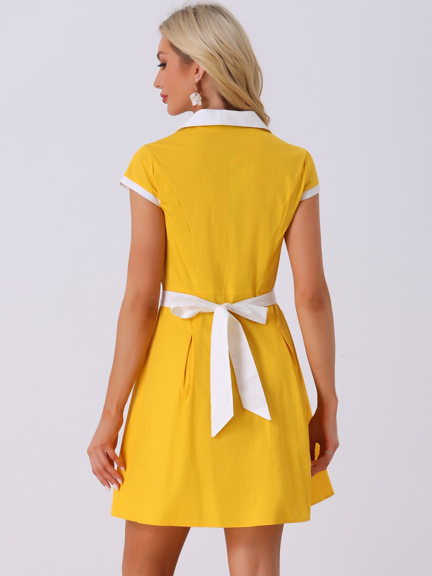 Calivra – Women’s Cotton Camp Collar Shirt Dress