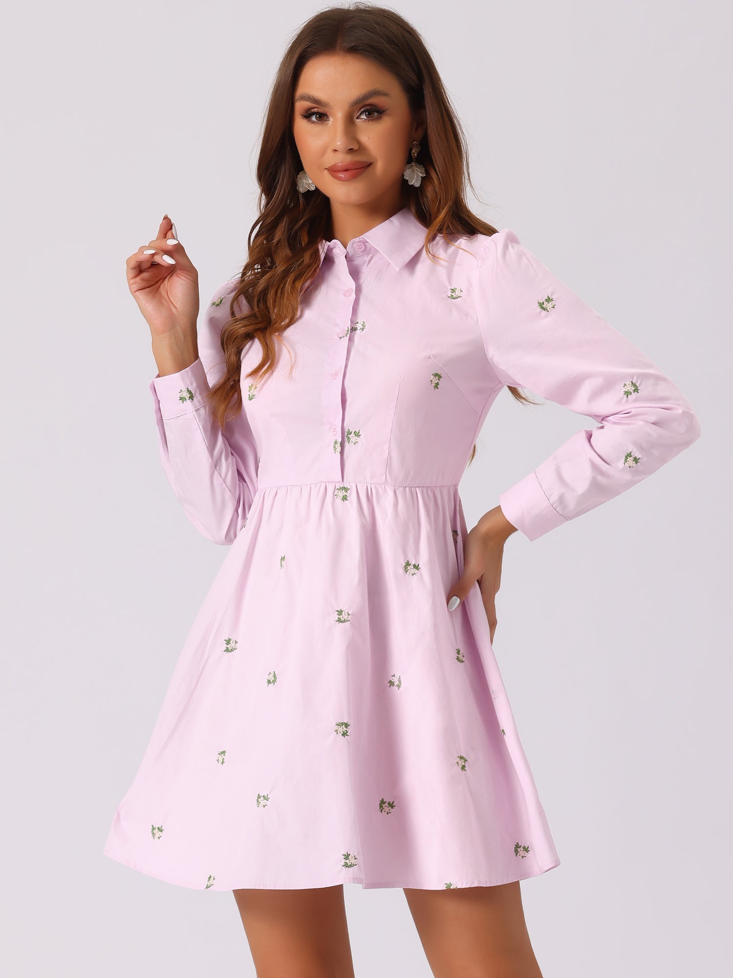 Embrovella - Women’s Embroidered Cotton Mini Dress