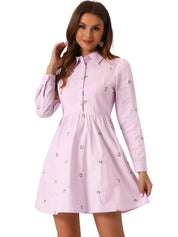 Embrovella - Women’s Embroidered Cotton Mini Dress