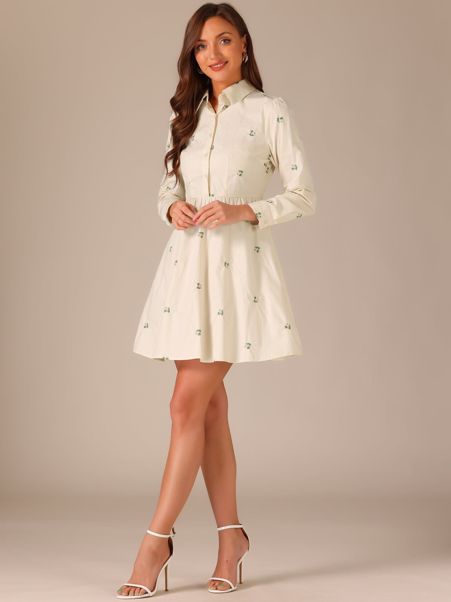 Embrovella - Women’s Embroidered Cotton Mini Dress