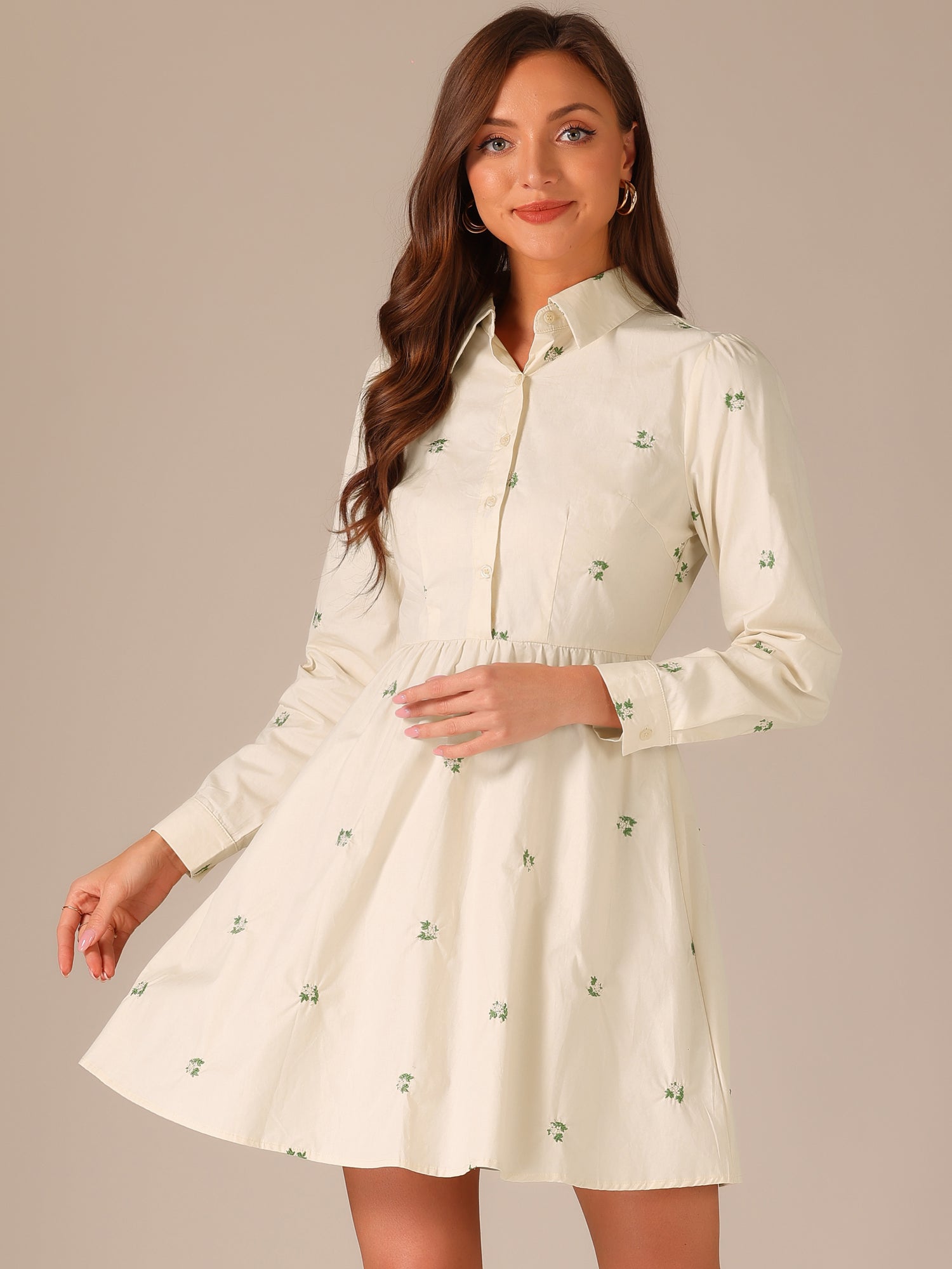 Embrovella - Women’s Embroidered Cotton Mini Dress