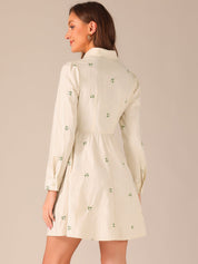 Embrovella - Women’s Embroidered Cotton Mini Dress