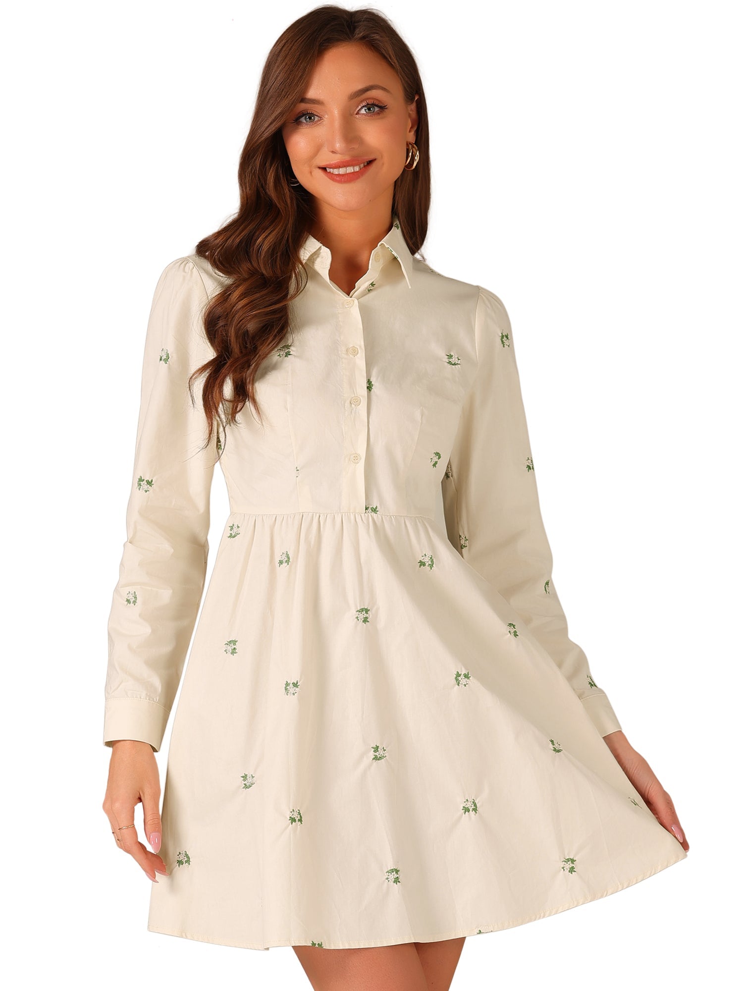 Embrovella - Women’s Embroidered Cotton Mini Dress