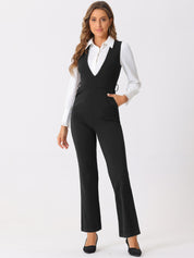Belvessa - Women’s Belted Suspender Jumpsuit
