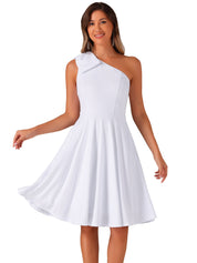 Bowvera - Women’s One Shoulder Cocktail Dress