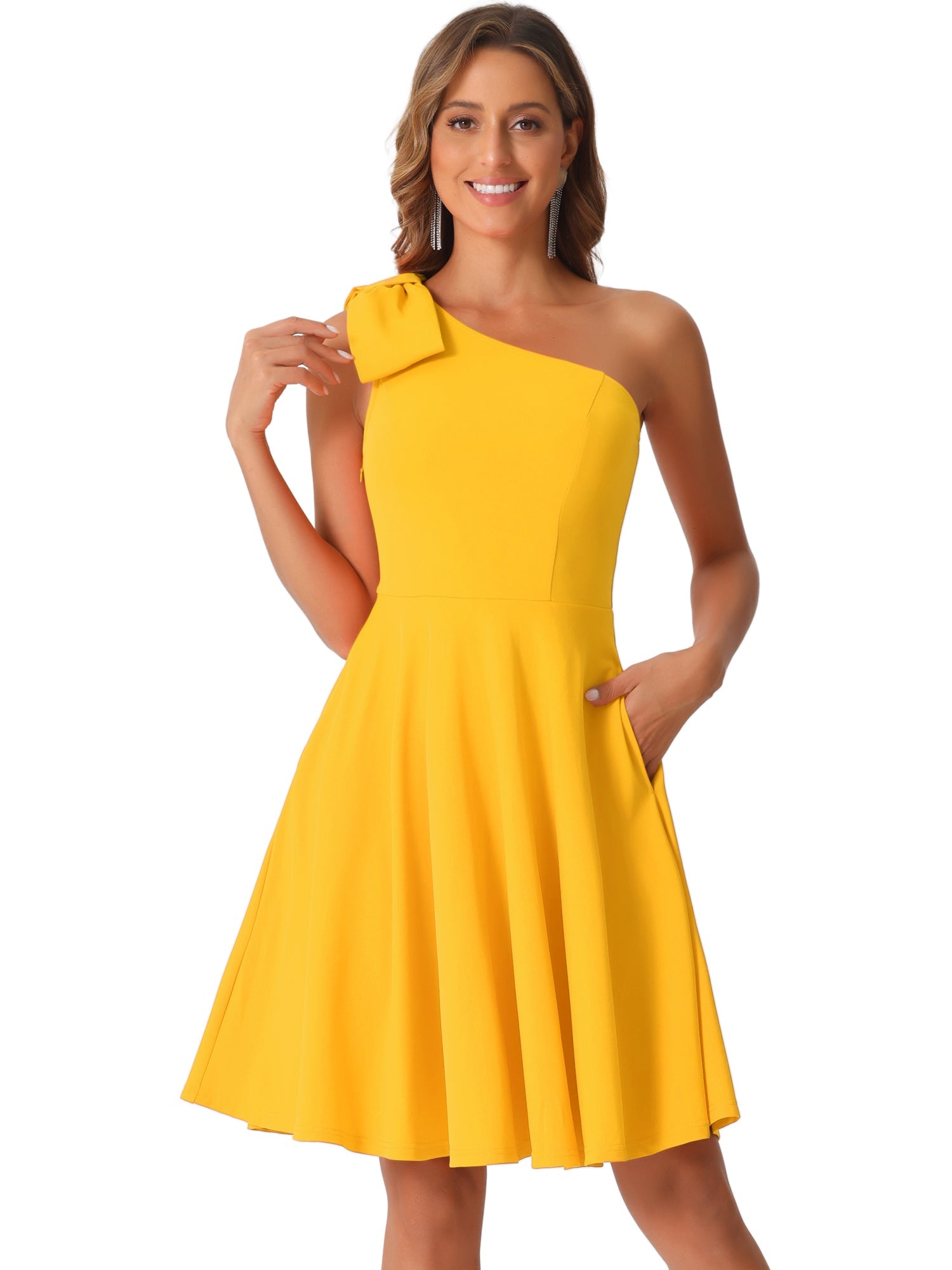 Bowvera - Women’s One Shoulder Cocktail Dress