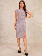 Velmora – Women’s Plaid Bodycon Work Dress