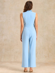 Luvessa – Women’s Sleeveless Belted Office Jumpsuit