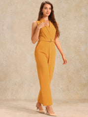Luvessa – Women’s Sleeveless Belted Office Jumpsuit