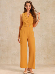 Luvessa – Women’s Sleeveless Belted Office Jumpsuit