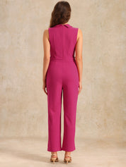 Luvessa – Women’s Sleeveless Belted Office Jumpsuit