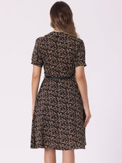 Petrella - Women’s Floral Peter Pan Collar Dress