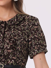 Petrella - Women’s Floral Peter Pan Collar Dress