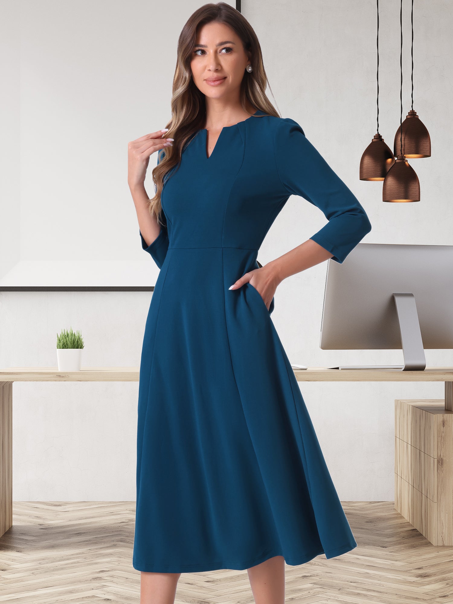 Lunavelle - Women’s A-Line Summer Midi Dress