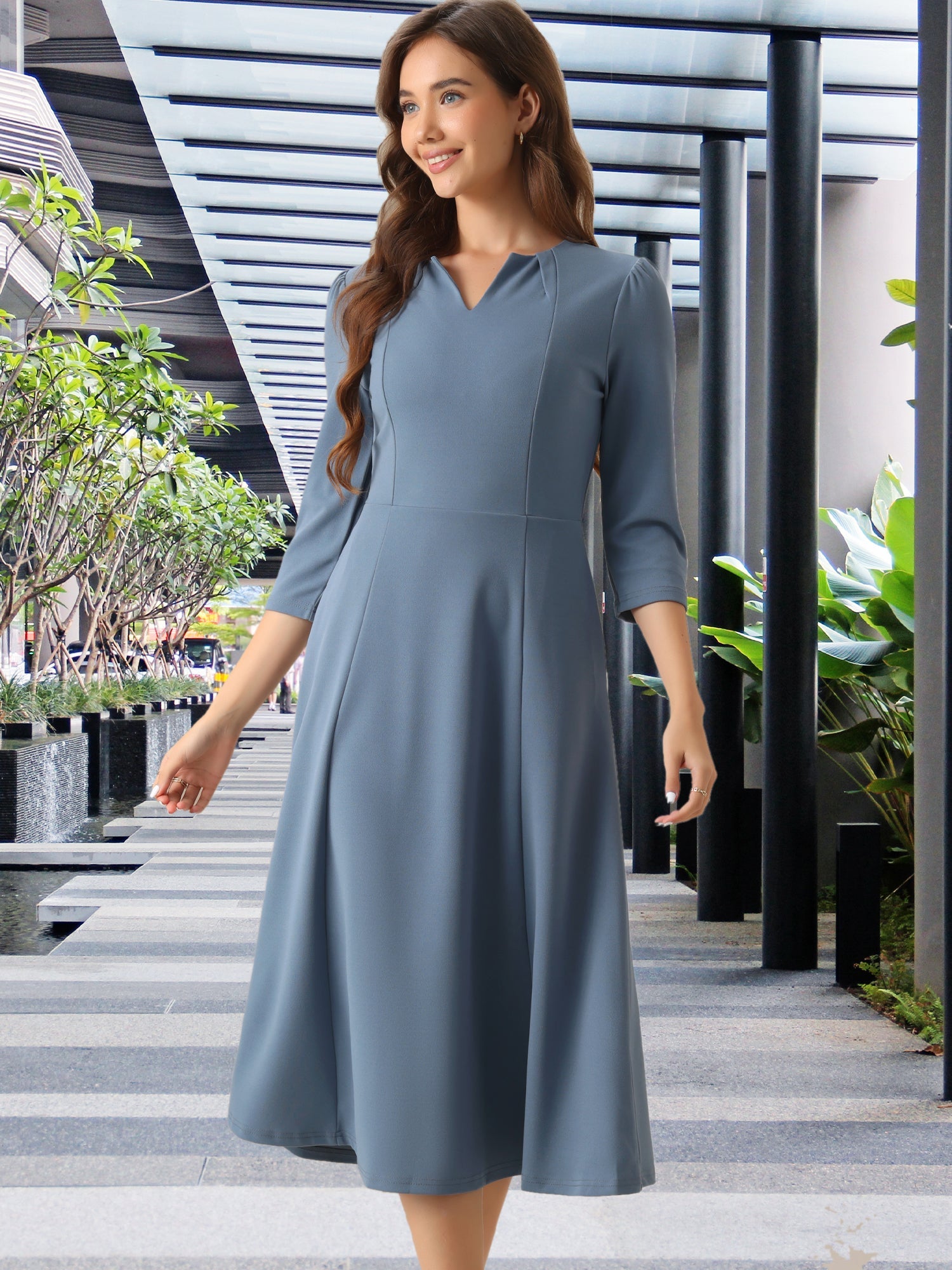Lunavelle - Women’s A-Line Summer Midi Dress