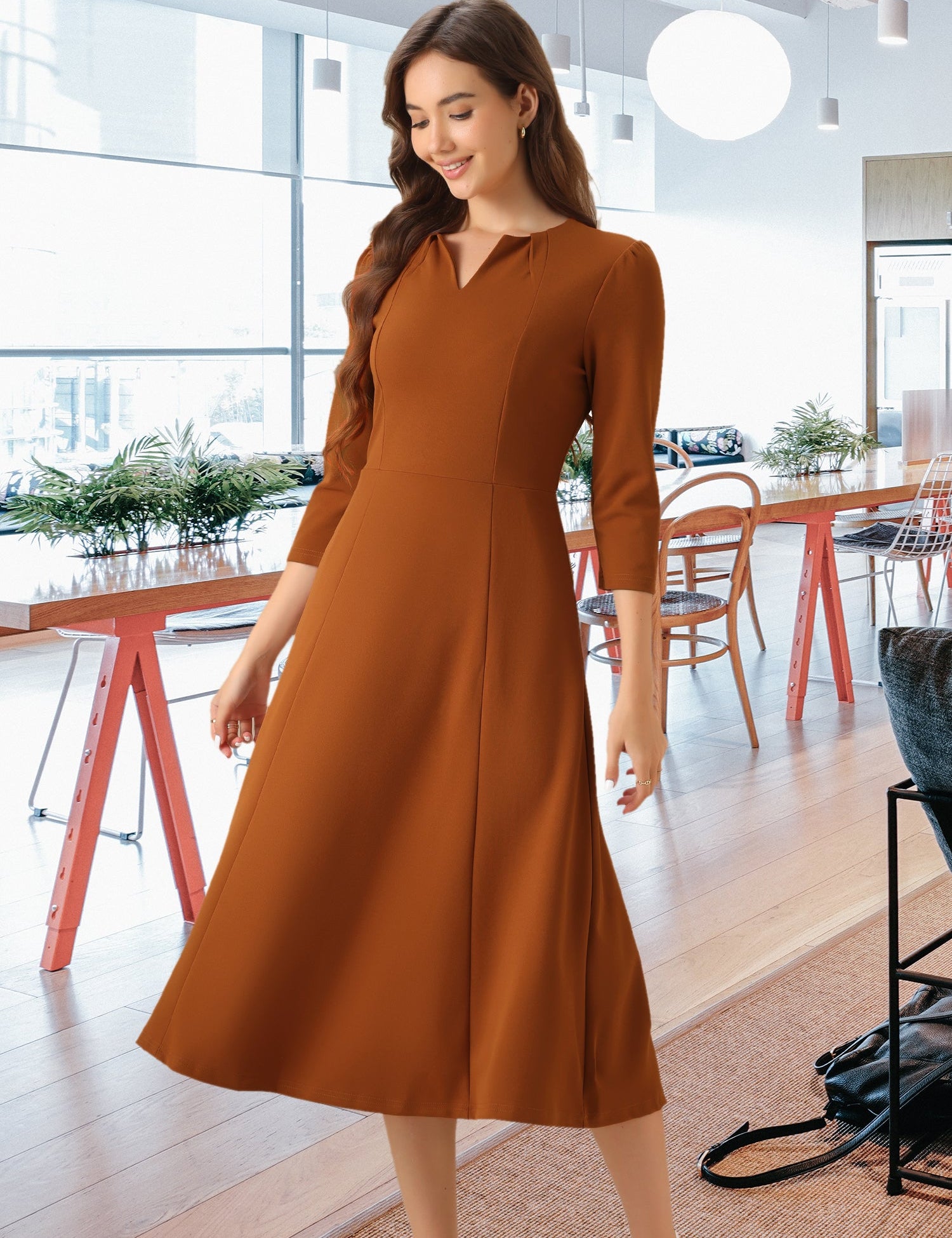 Lunavelle - Women’s A-Line Summer Midi Dress