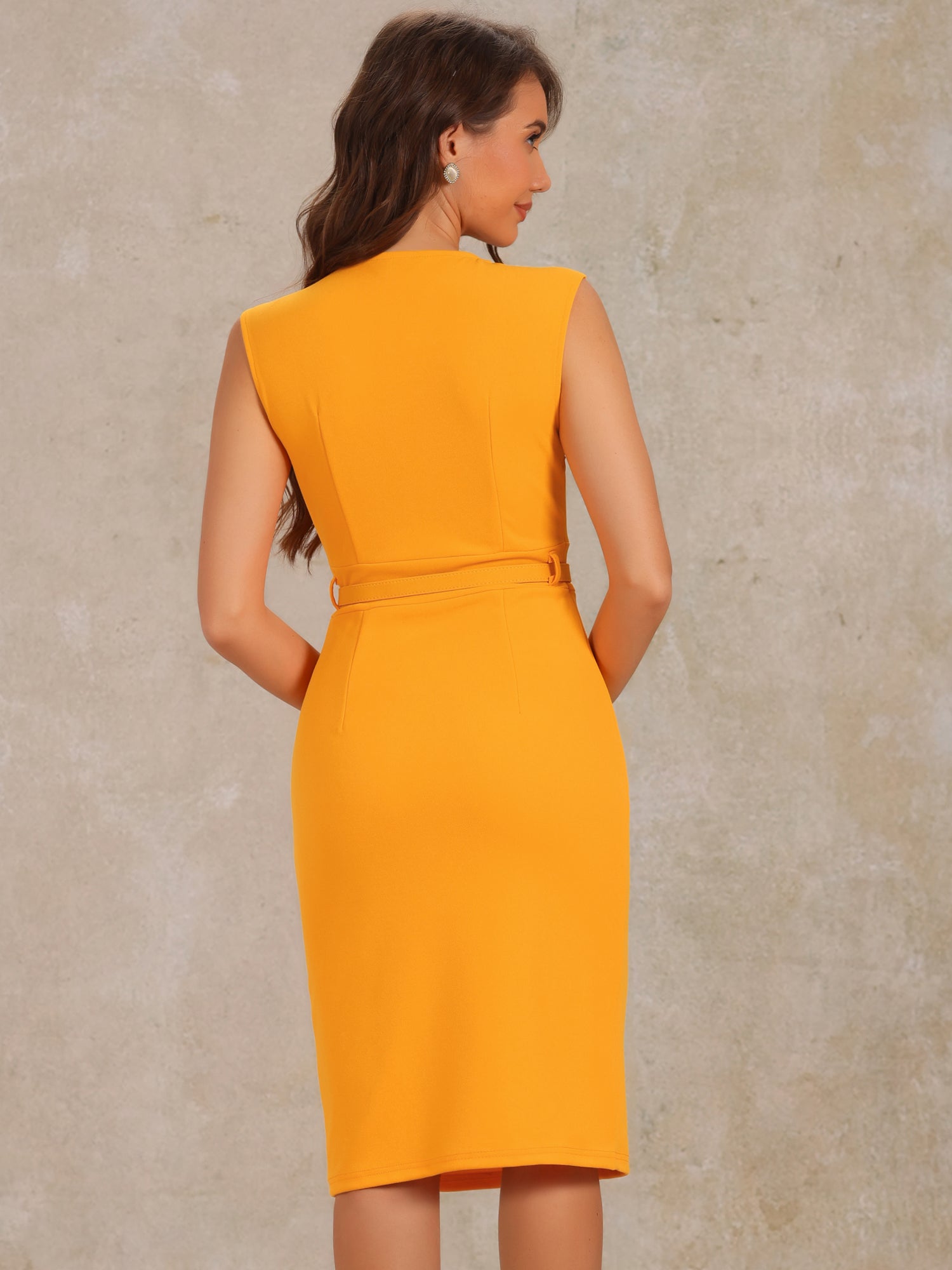 Slevara - Women’s Sleeveless Bodycon Work Dress