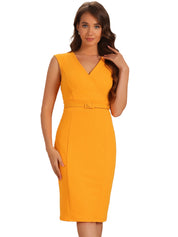 Slevara - Women’s Sleeveless Bodycon Work Dress